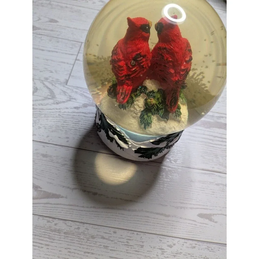 December Home Cardinal Musical Water Snow Globe Joy To The World